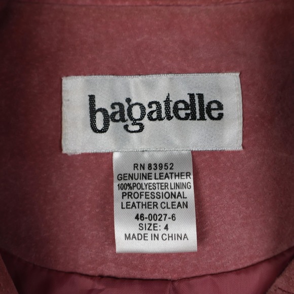 Bagatelle Jacket Womens 4 Pink Suede Leather Blazer Button Front Lined Pockets - Picture 5 of 10